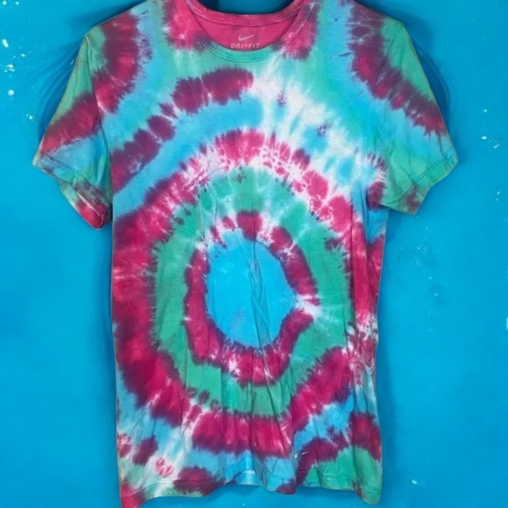 Nike Tie-Dye Short Sleeve Tee - Pink, Blue, Green